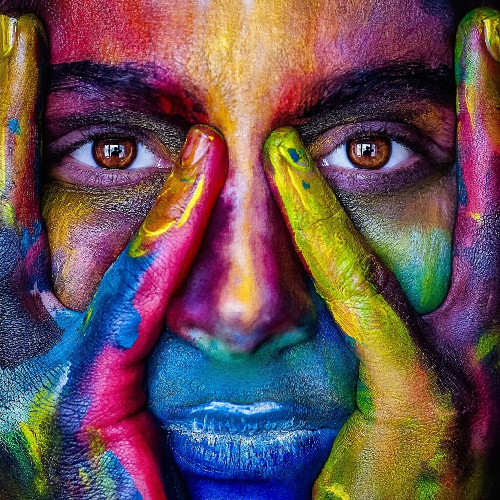 colorful portrait of a woman