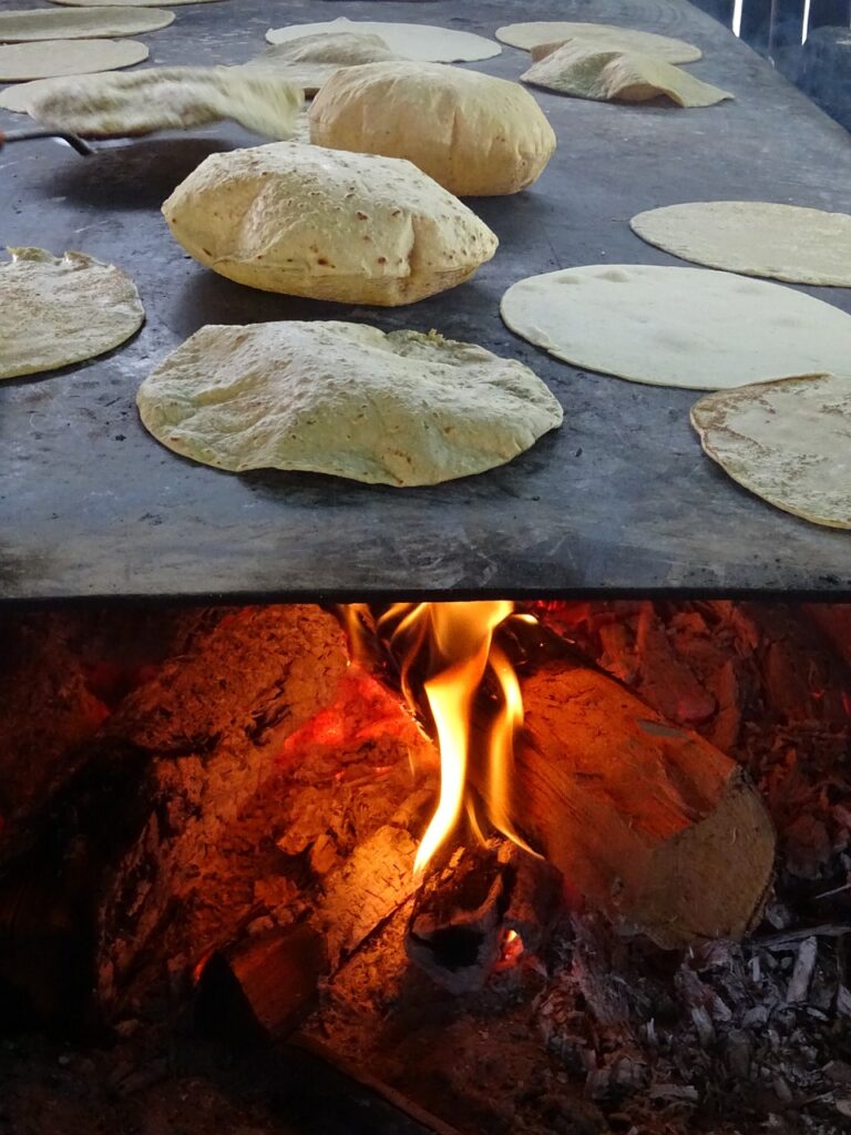 fresh tortillas being made