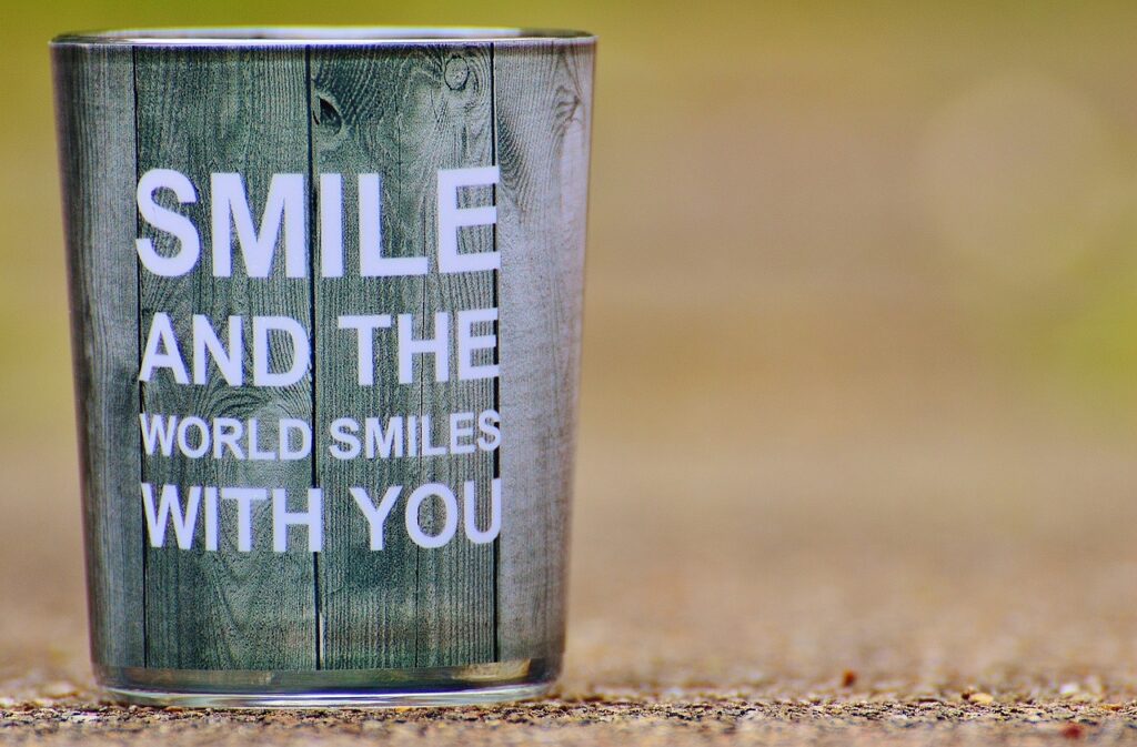 Positive message on a can