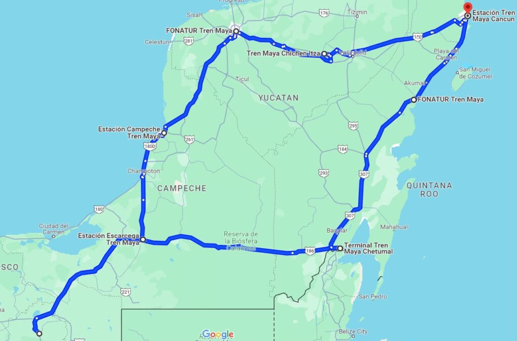 Mayan Train Route